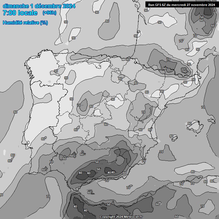 Modele GFS - Carte prvisions 