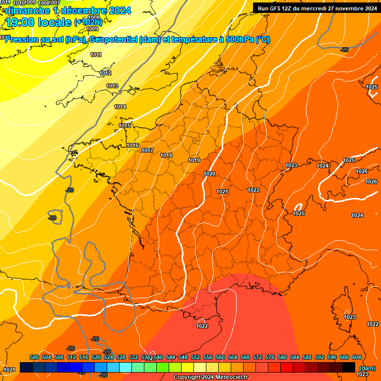 Modele GFS - Carte prvisions 