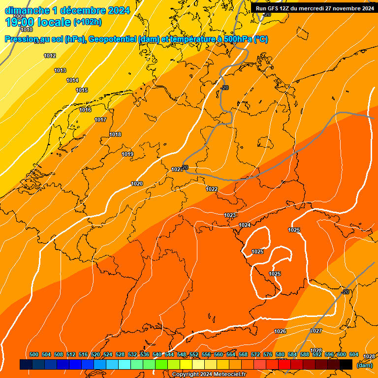 Modele GFS - Carte prvisions 