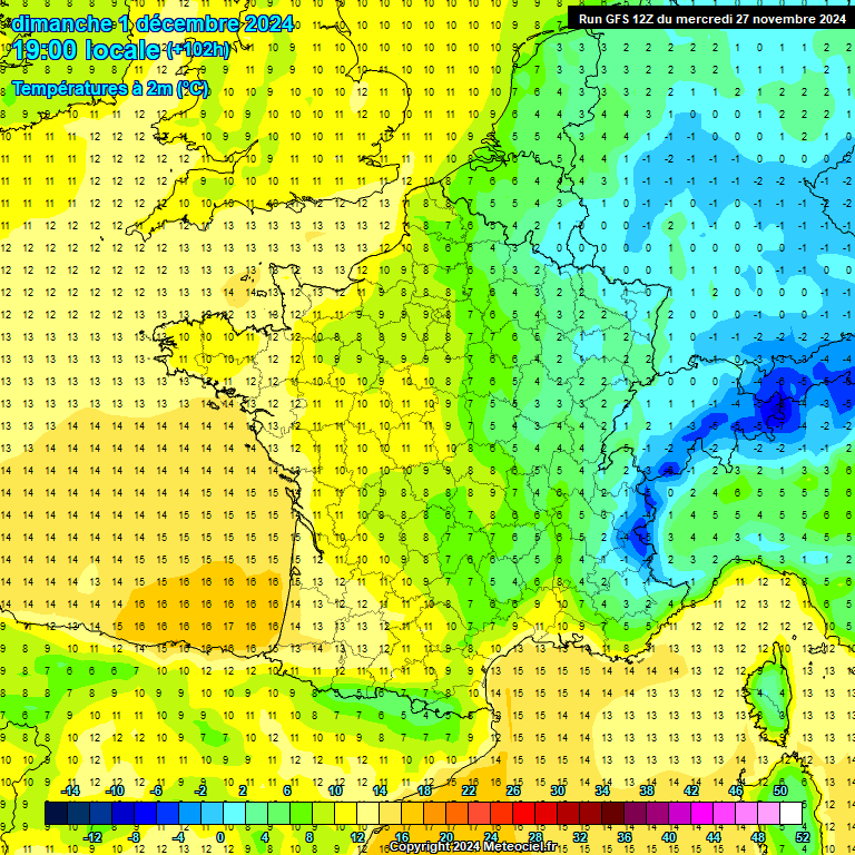 Modele GFS - Carte prvisions 