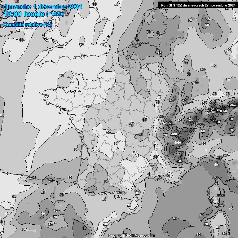 Modele GFS - Carte prvisions 