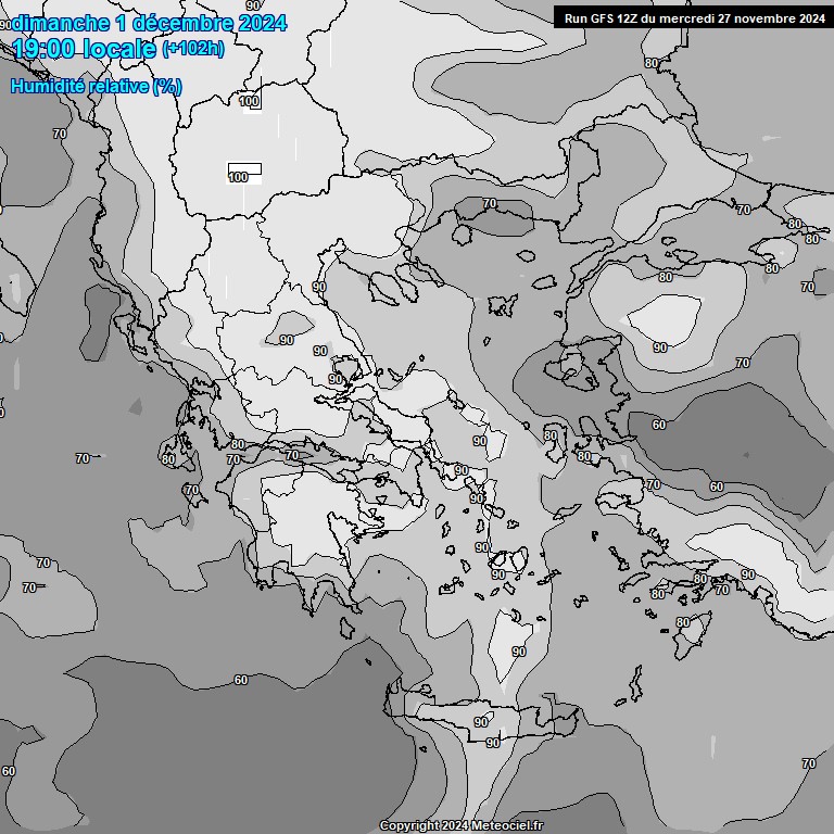 Modele GFS - Carte prvisions 