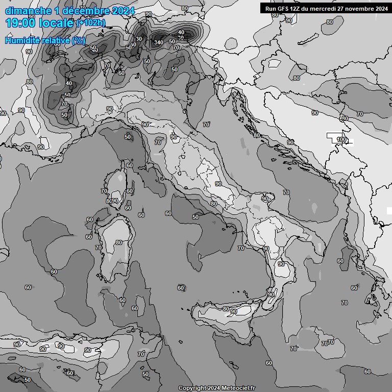 Modele GFS - Carte prvisions 