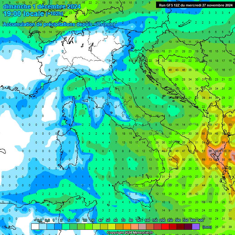 Modele GFS - Carte prvisions 