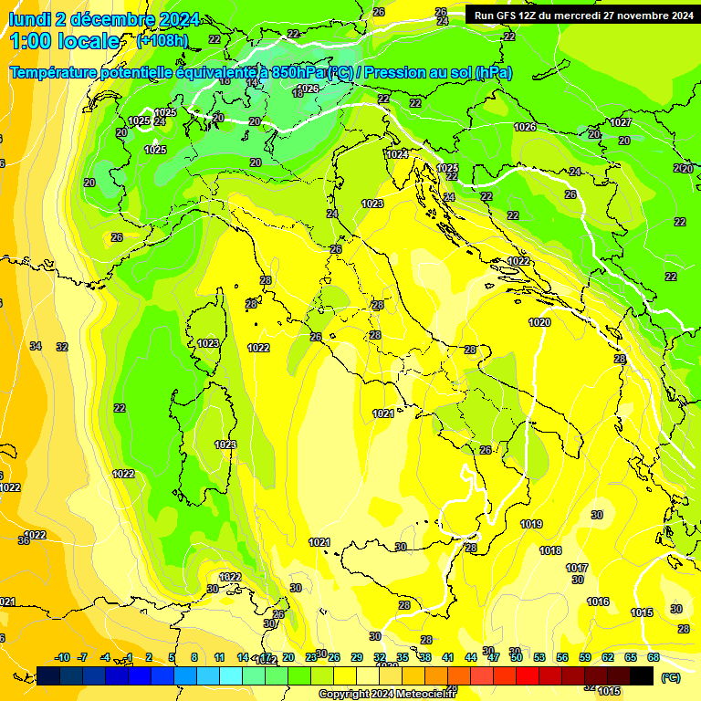 Modele GFS - Carte prvisions 