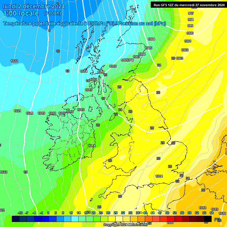 Modele GFS - Carte prvisions 