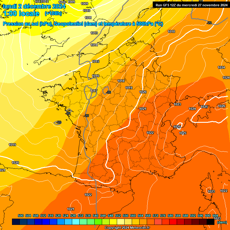 Modele GFS - Carte prvisions 