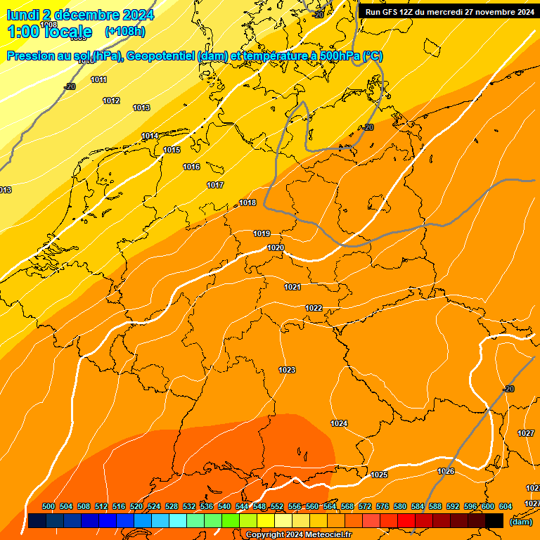 Modele GFS - Carte prvisions 