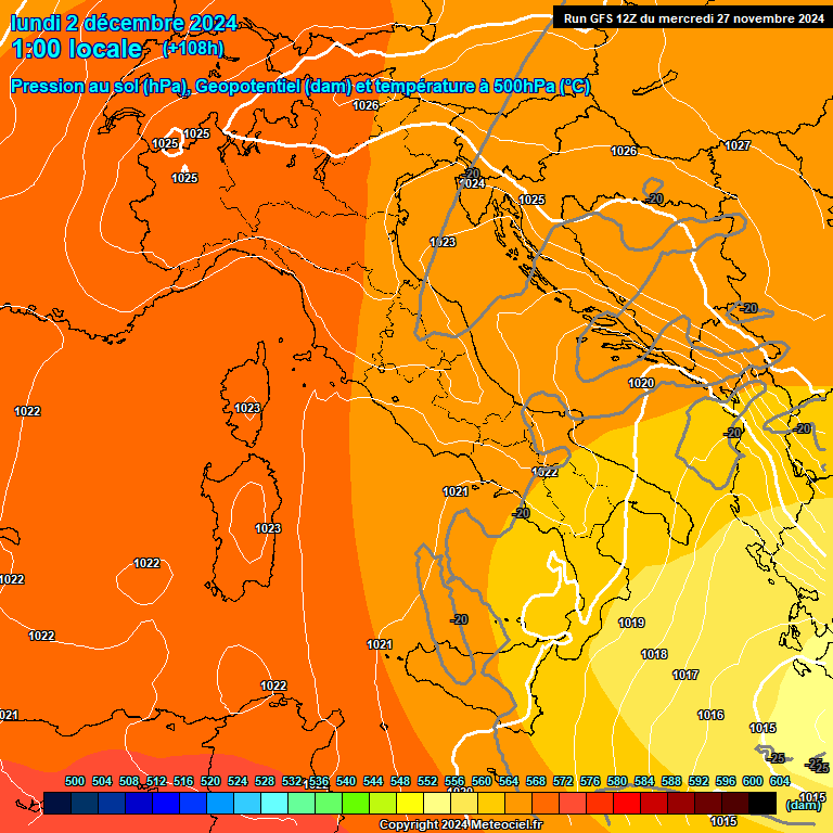 Modele GFS - Carte prvisions 