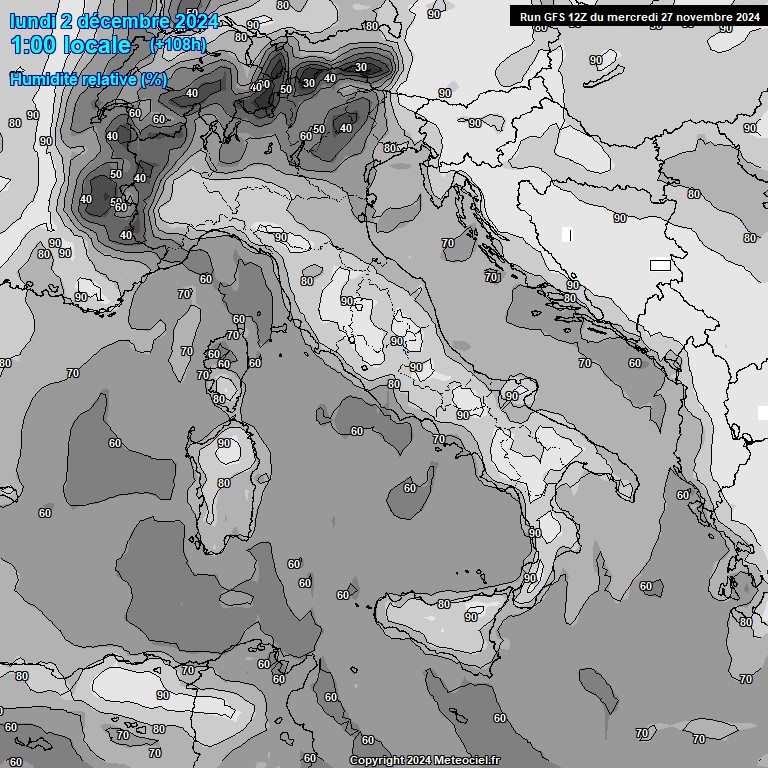 Modele GFS - Carte prvisions 