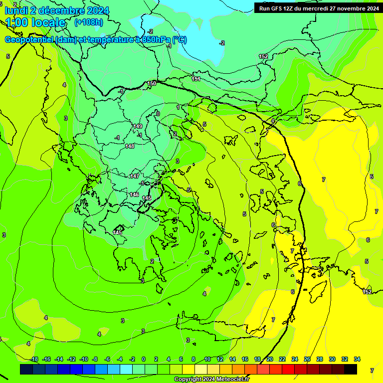 Modele GFS - Carte prvisions 