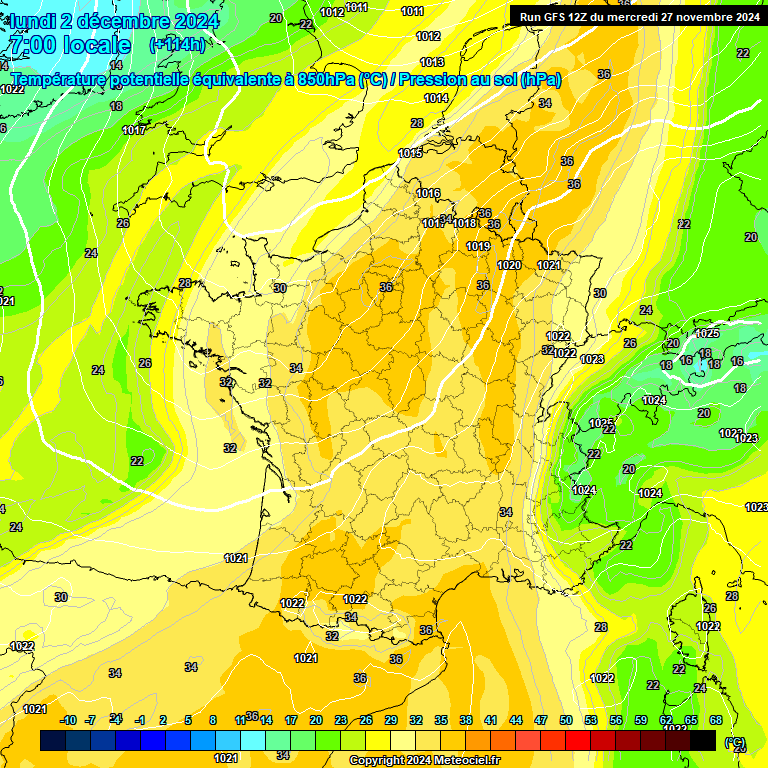 Modele GFS - Carte prvisions 