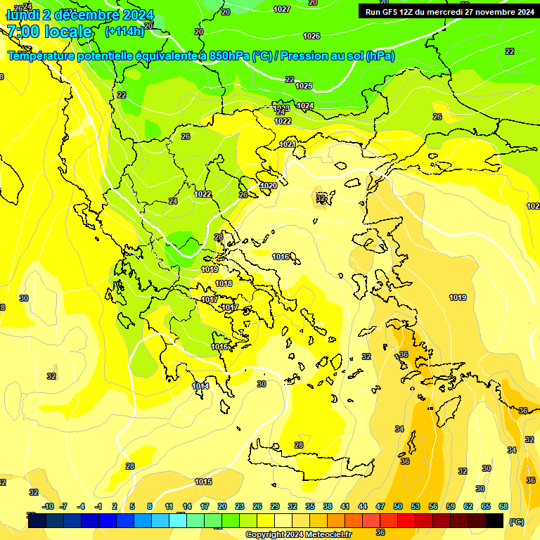 Modele GFS - Carte prvisions 