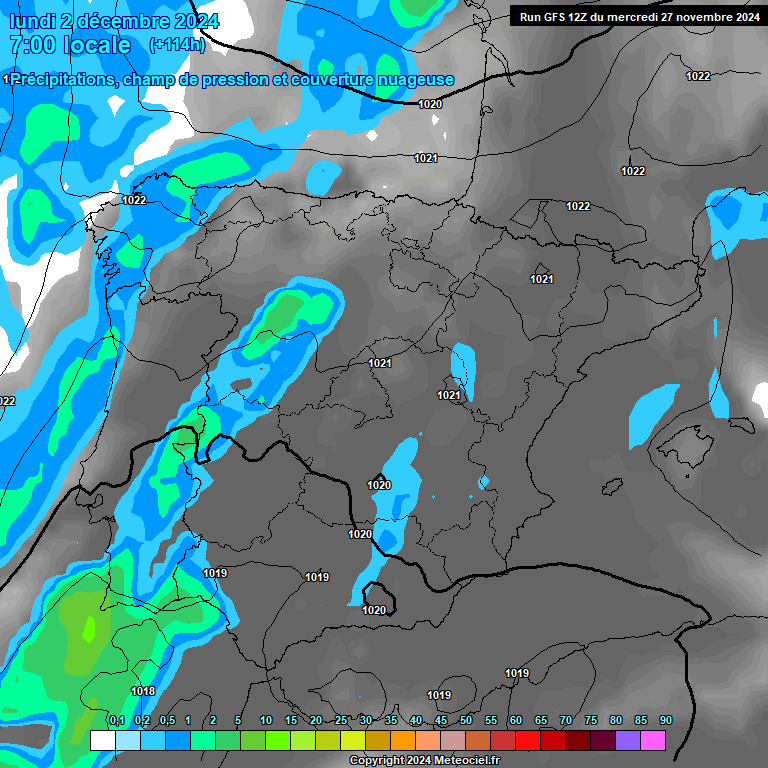 Modele GFS - Carte prvisions 