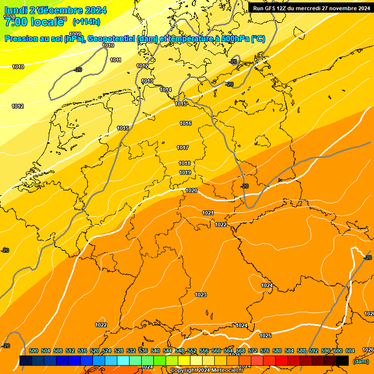 Modele GFS - Carte prvisions 