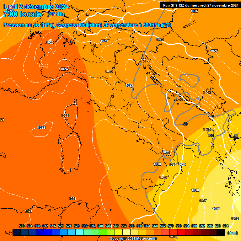 Modele GFS - Carte prvisions 