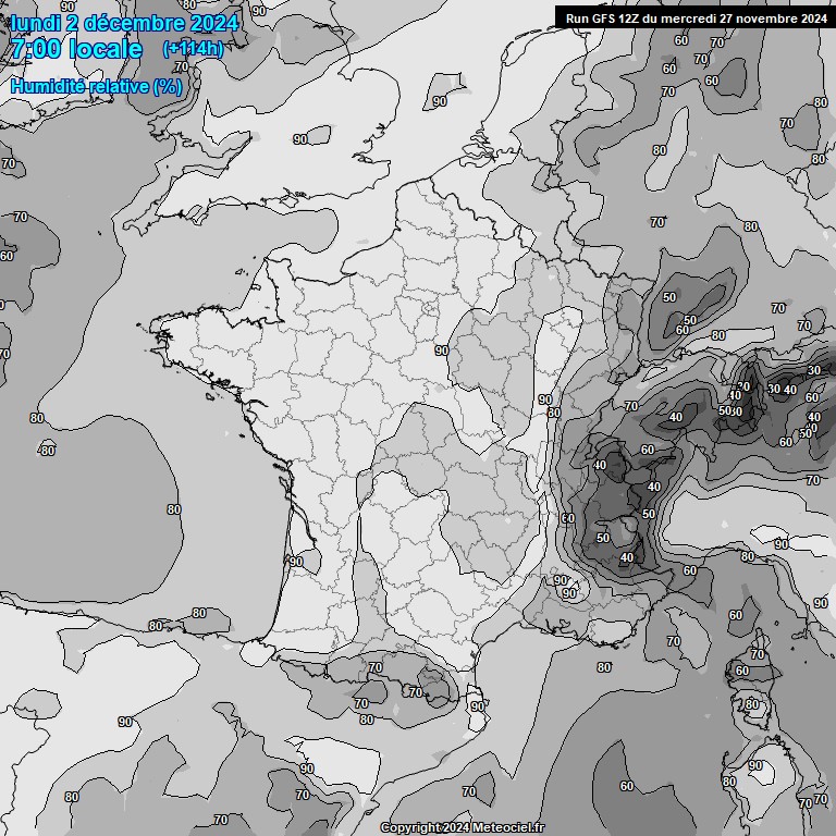 Modele GFS - Carte prvisions 