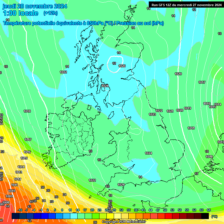 Modele GFS - Carte prvisions 