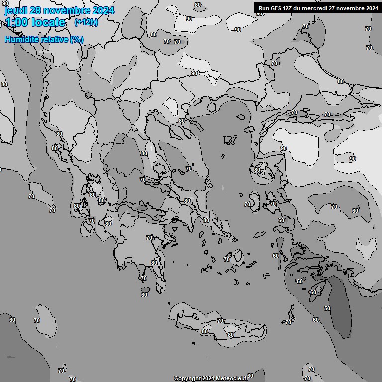 Modele GFS - Carte prvisions 