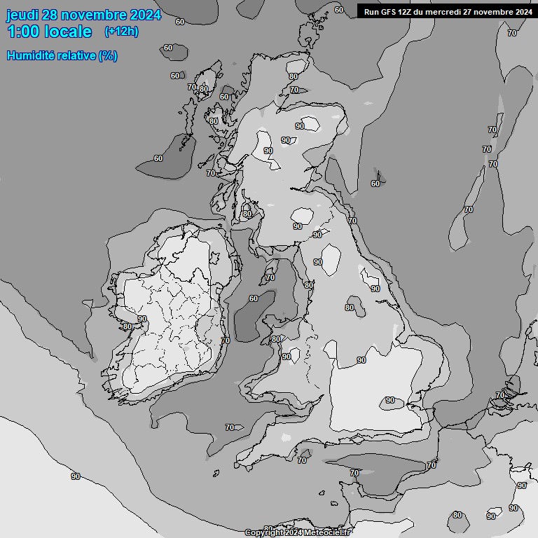 Modele GFS - Carte prvisions 