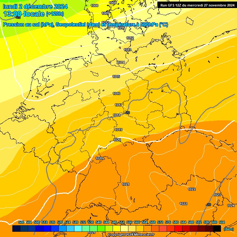 Modele GFS - Carte prvisions 