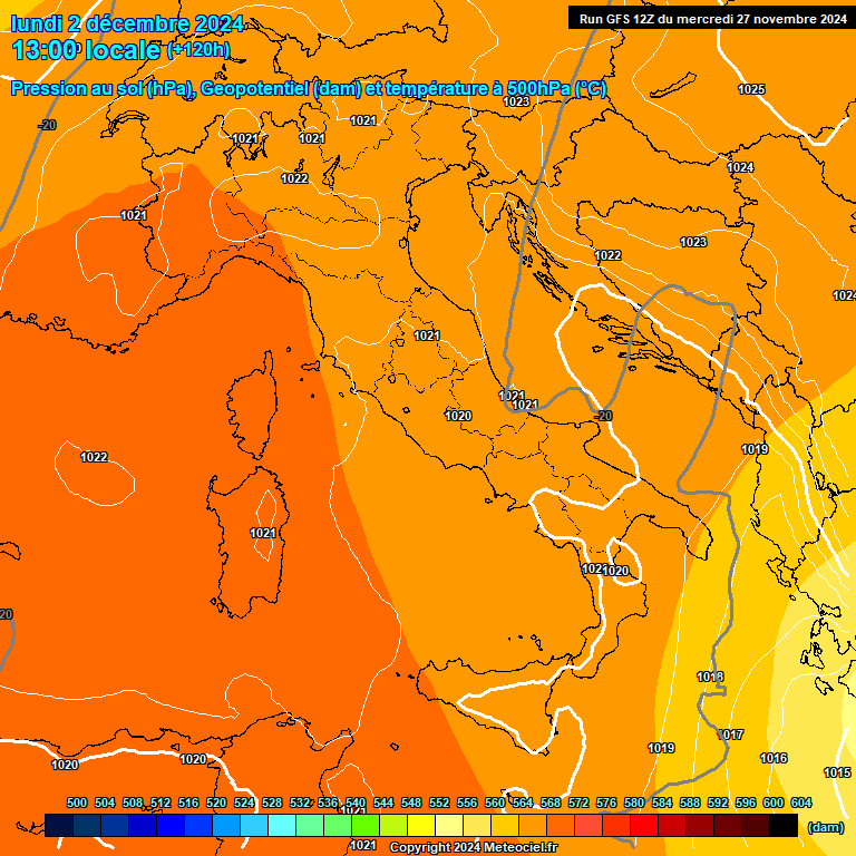 Modele GFS - Carte prvisions 