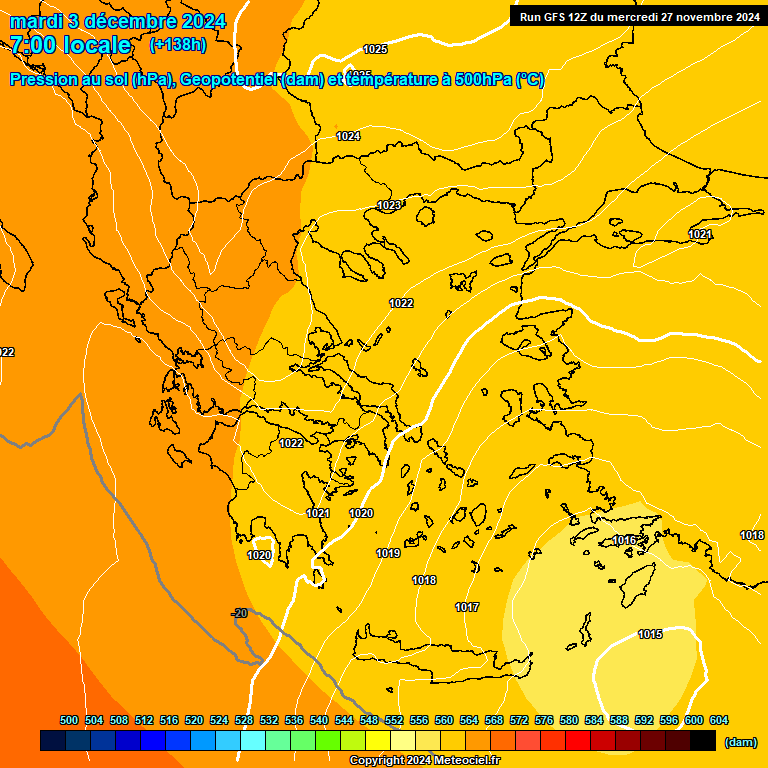 Modele GFS - Carte prvisions 