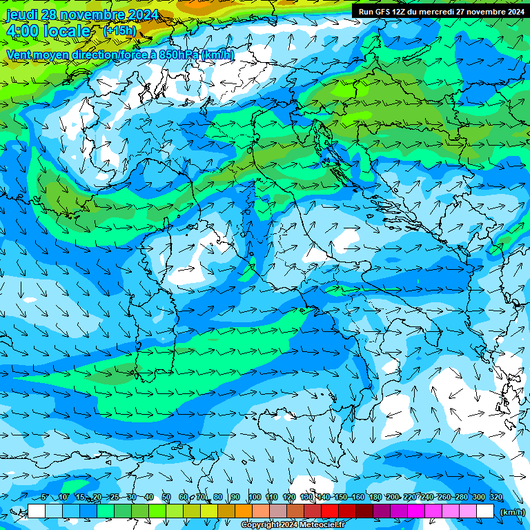 Modele GFS - Carte prvisions 