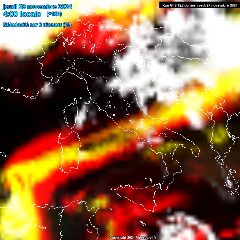 Modele GFS - Carte prvisions 