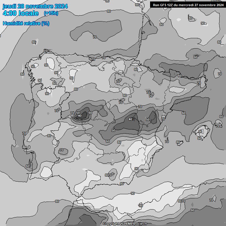 Modele GFS - Carte prvisions 