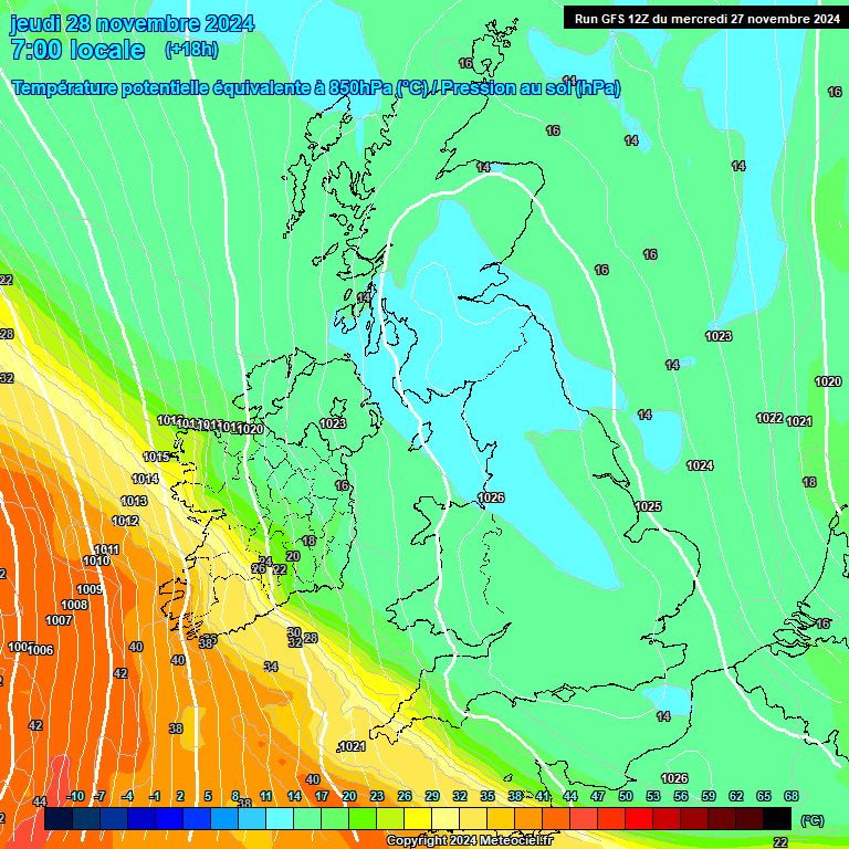 Modele GFS - Carte prvisions 