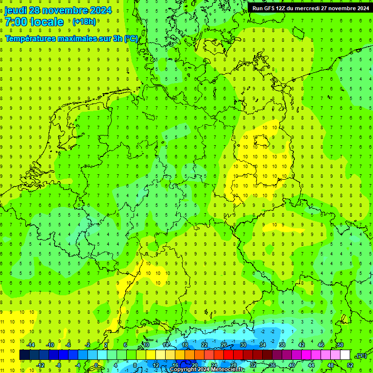 Modele GFS - Carte prvisions 