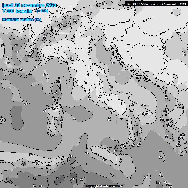 Modele GFS - Carte prvisions 