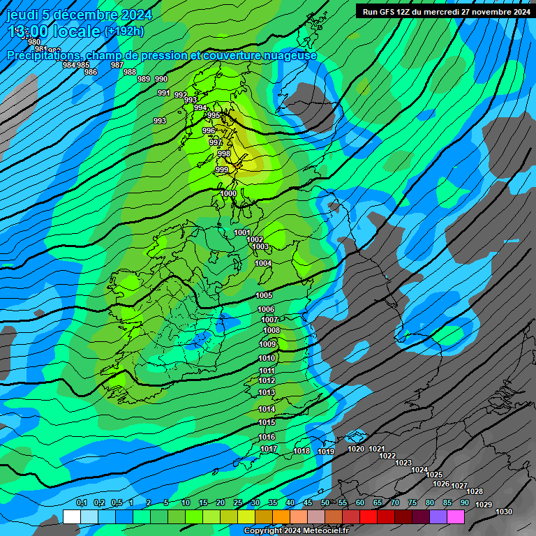 Modele GFS - Carte prvisions 