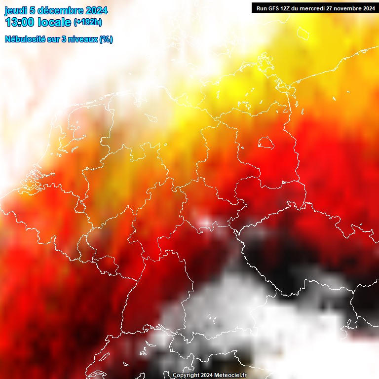 Modele GFS - Carte prvisions 