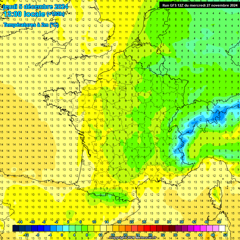 Modele GFS - Carte prvisions 