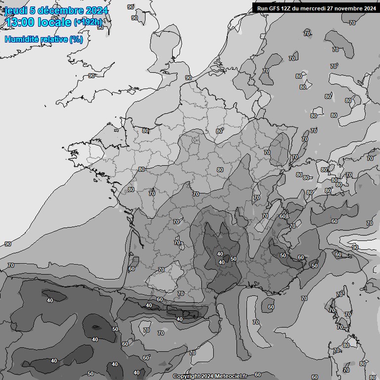 Modele GFS - Carte prvisions 