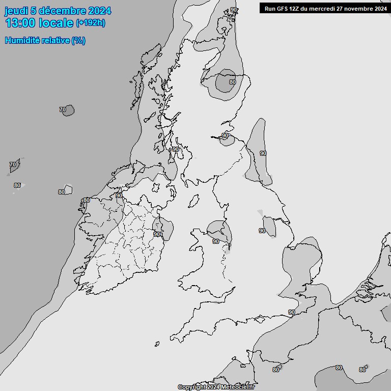 Modele GFS - Carte prvisions 