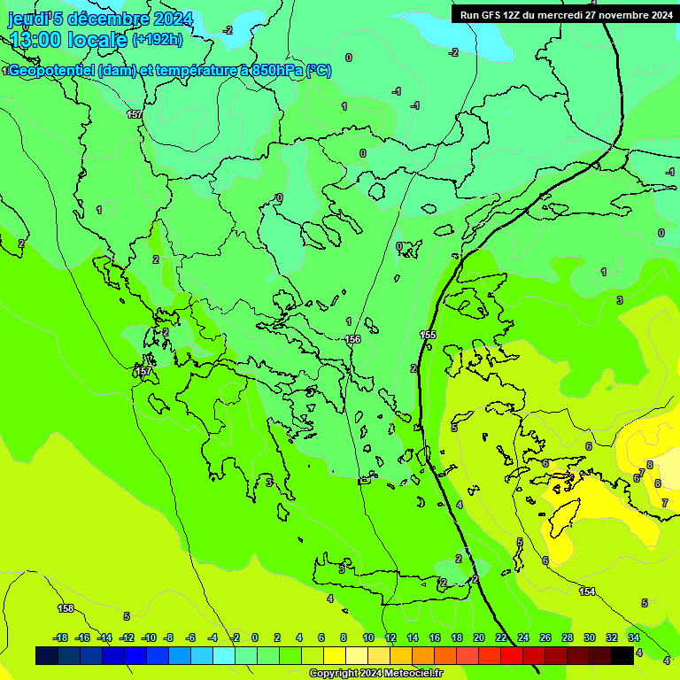 Modele GFS - Carte prvisions 