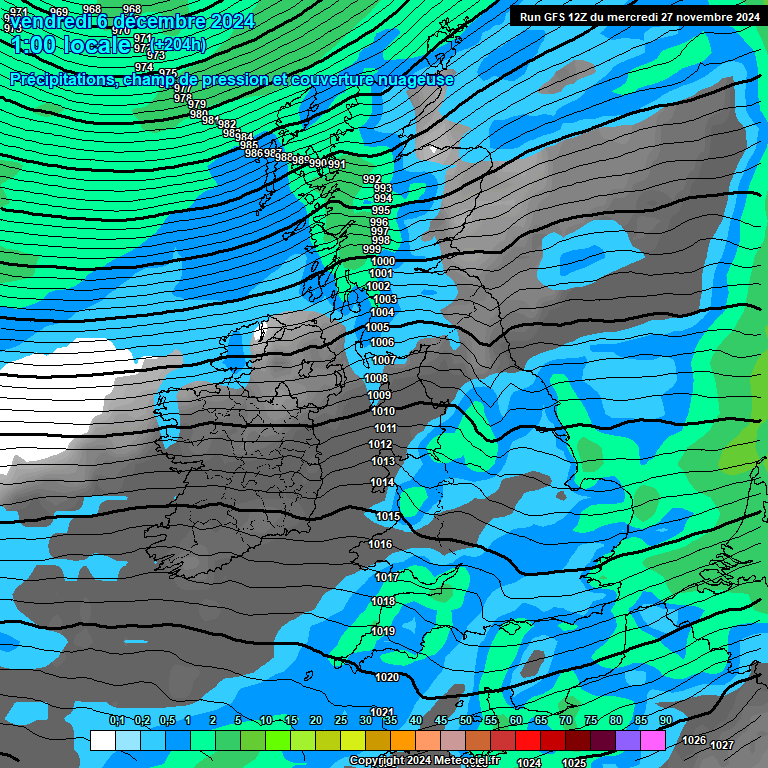 Modele GFS - Carte prvisions 