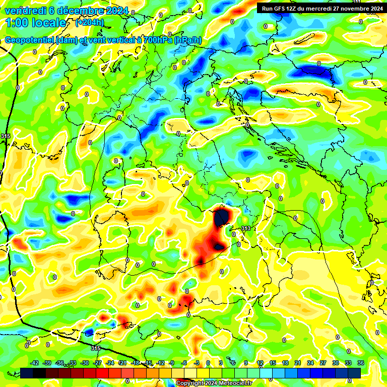 Modele GFS - Carte prvisions 