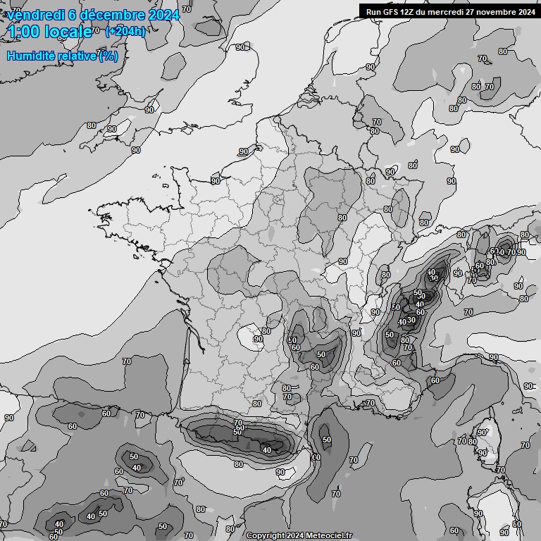 Modele GFS - Carte prvisions 