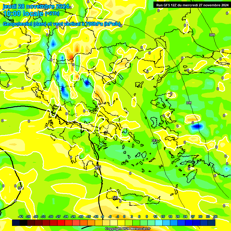 Modele GFS - Carte prvisions 