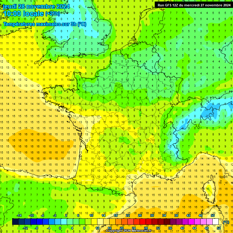 Modele GFS - Carte prvisions 