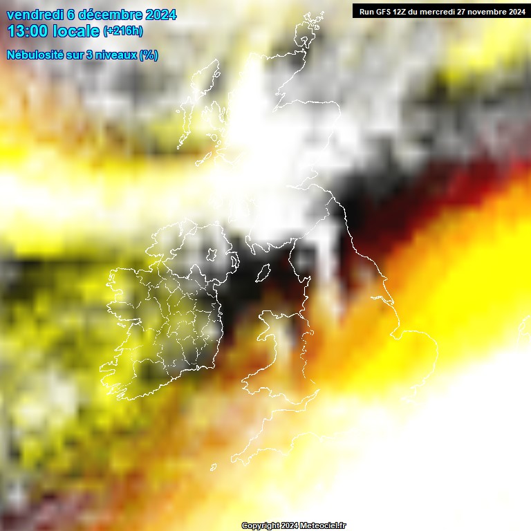 Modele GFS - Carte prvisions 