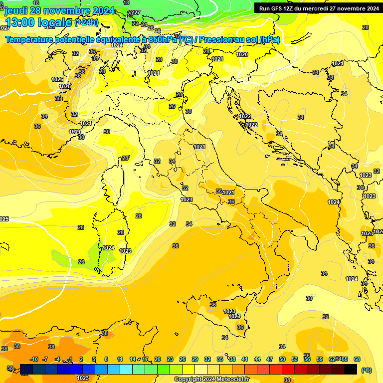 Modele GFS - Carte prvisions 