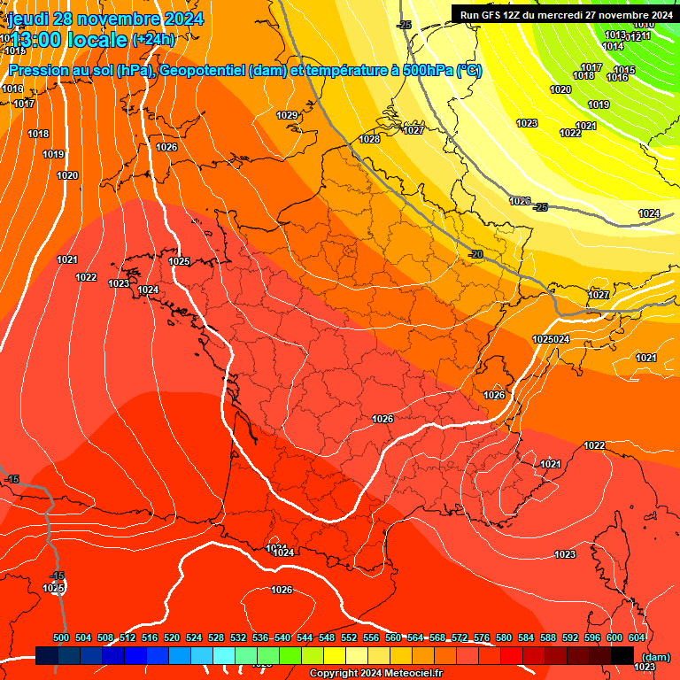 Modele GFS - Carte prvisions 