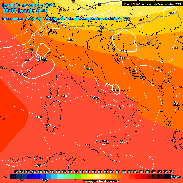 Modele GFS - Carte prvisions 