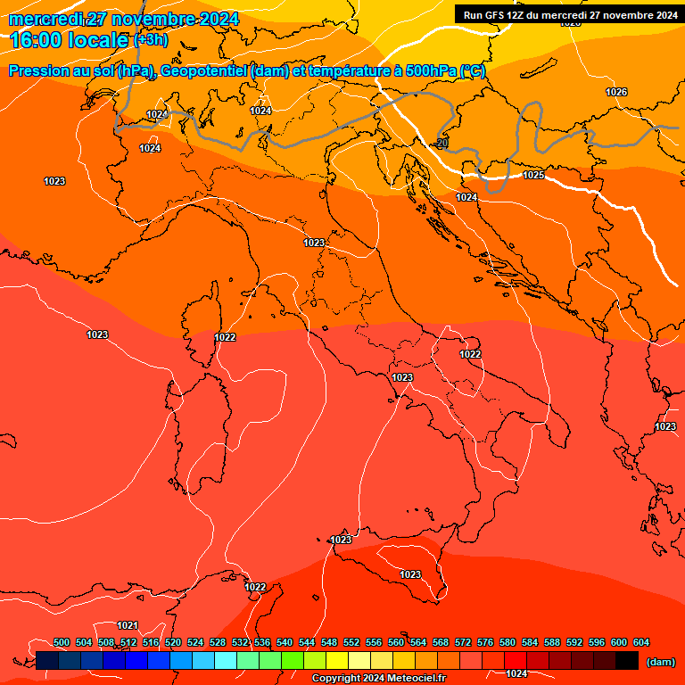 Modele GFS - Carte prvisions 