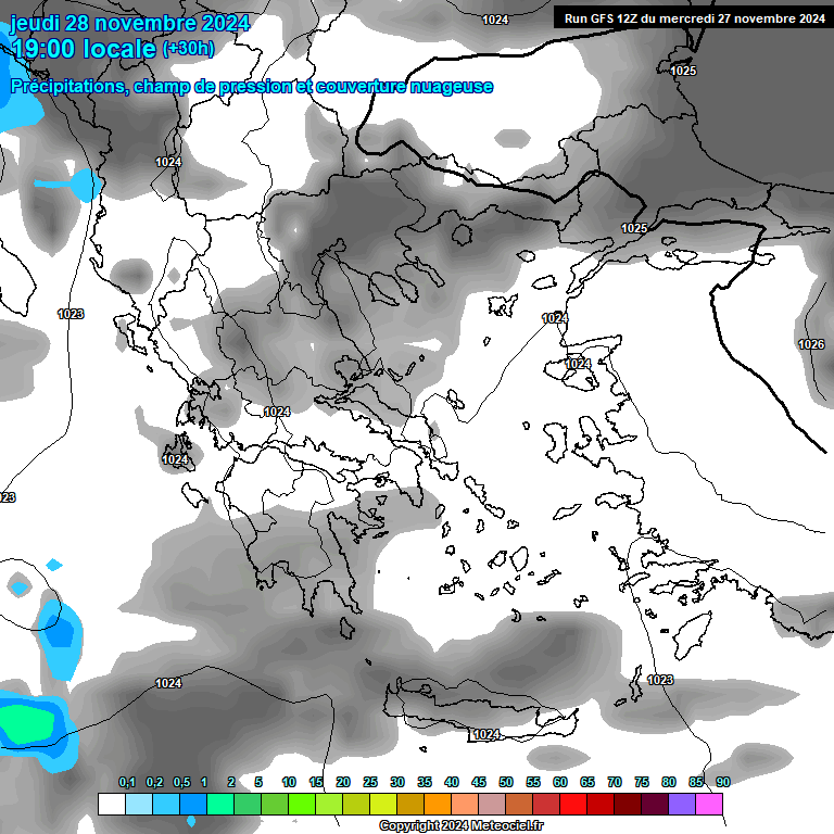 Modele GFS - Carte prvisions 